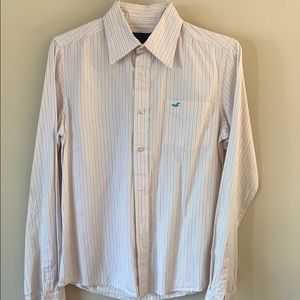 Hollister men’s pink striped dress shirt, sz M